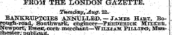 FKOM THE LONDON GAZETTE, Tuesday* Aug. 2...