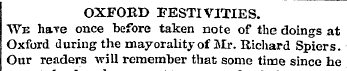 OXFOBD FESTIVITIES. We have once before ...