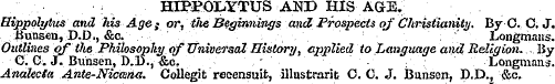 : HIPPOLYTUS AND HIS AGE. Hippolytus and...