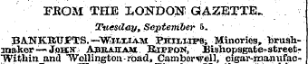 FEOSI THE LONDON; GAZETTE. Tuesday, Sept...