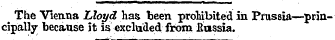 The Vienna Lloyd has been prohibited in ...