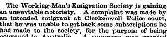 The Working: Man's Emigration Society is...