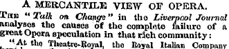 A MERCANTILE VIEW OF OPERA. Tub •• Talk ...
