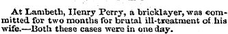 At Lambeth, Henry Perry, a bricklayer, w...