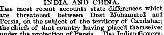 INDIA AND CHINA. The most recent account...