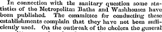 In connection with tho sanitary question...