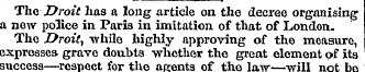 The Droit lias a long article on the dec...