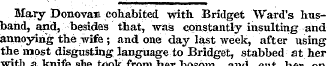 Mary Donovan cohabited with Bridget Ward...