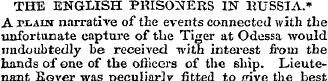 THE ENGLISH PRISONERS IN RUSSIA. * A n-A...