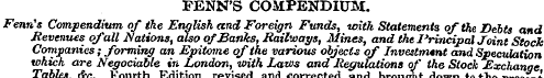 FENN'S COMPENDIUM. Fenn's Compendium of ...