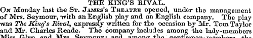 THE KING'S KJTVAL. Ox Monday last the St...