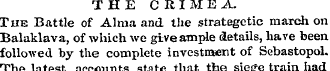 THE CRIMEA. The Battle of Alma and the s...