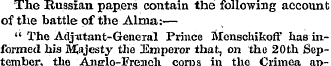 The Russian papers contain the following...