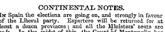 CONTINENTAL NOTES. hr Spain the -electio...