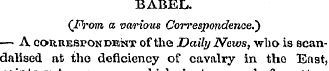 BABEL. (j&rom a various Correspondence."...