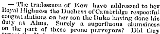 — Tlio tradesmen of Kow havo addressed t...
