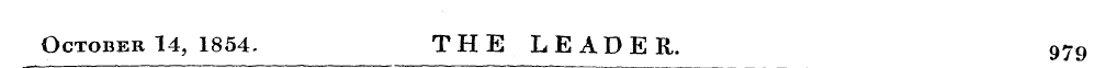 October 14, 1854. THE LEADER. 979