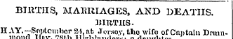 BIRTHS, MARRIAGES, AND DEATHS. mimis. HA...