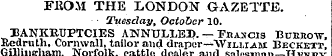 FBOM THE LONDON GAZETTE. Tuesday, Octobe...