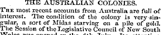 THE AUSTRALIAN COLONIES. The most recent...