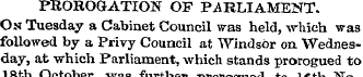 PROROGATION OF PARLIAMENT. On Tuesday a ...