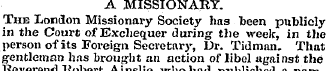 A MISSIONARY. The London Missionary Soci...
