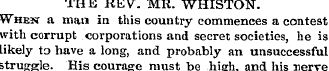 THE REV. MR. WHISTON". When a man in thi...