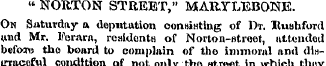 «' NORTON STREET," MARVLISBONE. On Satur...