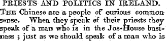 PRIESTS AND POLITICS IN IRELAND. The Chi...