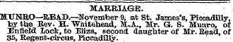MARRIAGE. MTTNRO—READ.—ISovember 9, at S...
