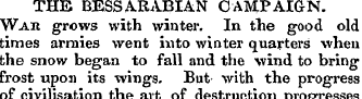 THE BESS ARABIAN CAMPAIGN. War grows wit...