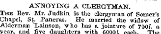 ANNOYING A CLERGYMAN. The Rev. Mr. Judki...