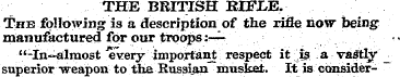 THE BRITISH RIFLE. The following is a de...