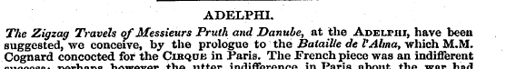 ADELPHI. The Zigzag Travels of Messieurs...