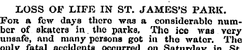 LOSS OF LIFE IN ST. JAMES'S PARK. For a ...