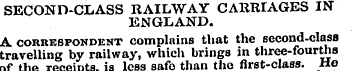 SECOND-CLASS RAILWAY CARRIAGES IN ENGLAN...