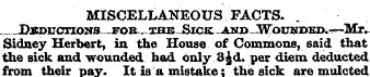 MISCELLANEOUS FACTS. Deductions for .toe...