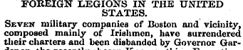 FOREIGN LEGIONS IN THE UNITED STATES. Se...