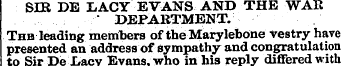SDR DE LACY EVANS AND THE WAR • DEPARTME...