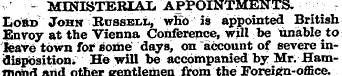 - MINISTERIAL APPOINTMENTS. Lord John Ru...