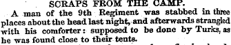 SCRAPS FROM THE CAMP. A man of the 9 th ...