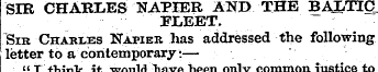 SIR CHARLES NAPIER AND THE BALTIC. FLEET...
