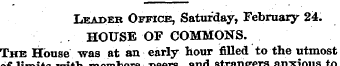 Leader Office, Saturday, February 24. HO...