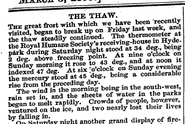 THE THAW. MMHH! Sunday nunng. it rose % ...