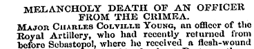 MELANCHOLY DEATH OF AN OFFICER FROM THE ...