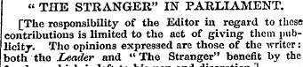 « THE STRANGER" IN PARLIAMENT. [The resp...