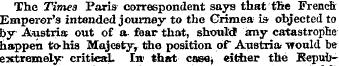 The Times Paris correspondent says that ...