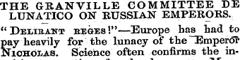 THE GRANVILLE COMMITTEE LE LUNATICO ON R...