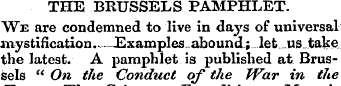 THE BRUSSEL S PAMPHLET. We are condemned...