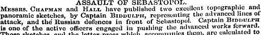 ASSAULT OF SEBASTOPOL. Messrs. Chapman a...
